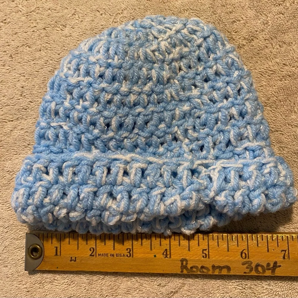 Two hand knit winter hats infant newborn warm comfy brand new